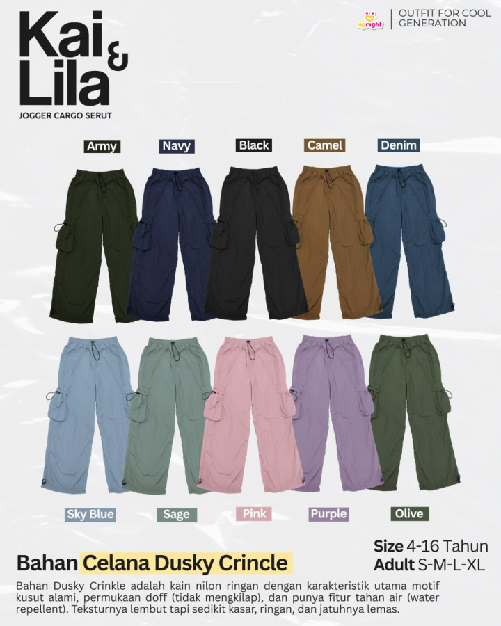 PO KAI & LILA JOGGER CARGO SERUT BATCH 2 BY UPRIGHT