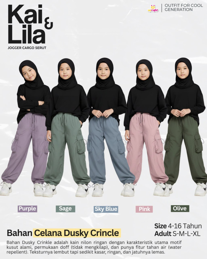PO KAI & LILA JOGGER CARGO SERUT BATCH 2 BY UPRIGHT