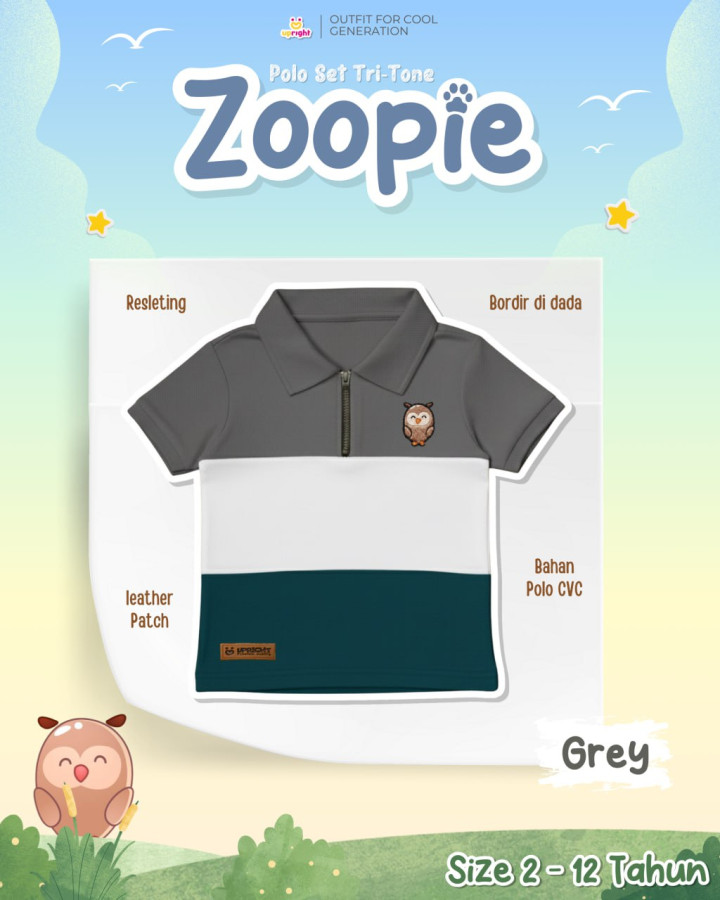 PO POLO SHIRT TRI-TONE ZOOPIE BATCH 2 BY UPRIGHT