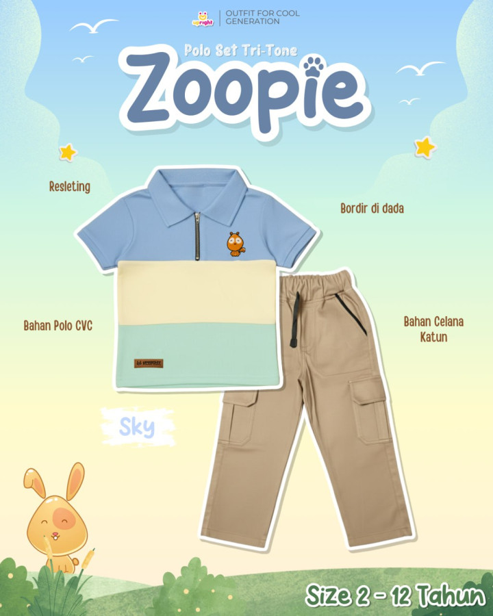 PO POLO SET TRI-TONE ZOOPIE BATCH 2 BY UPRIGHT