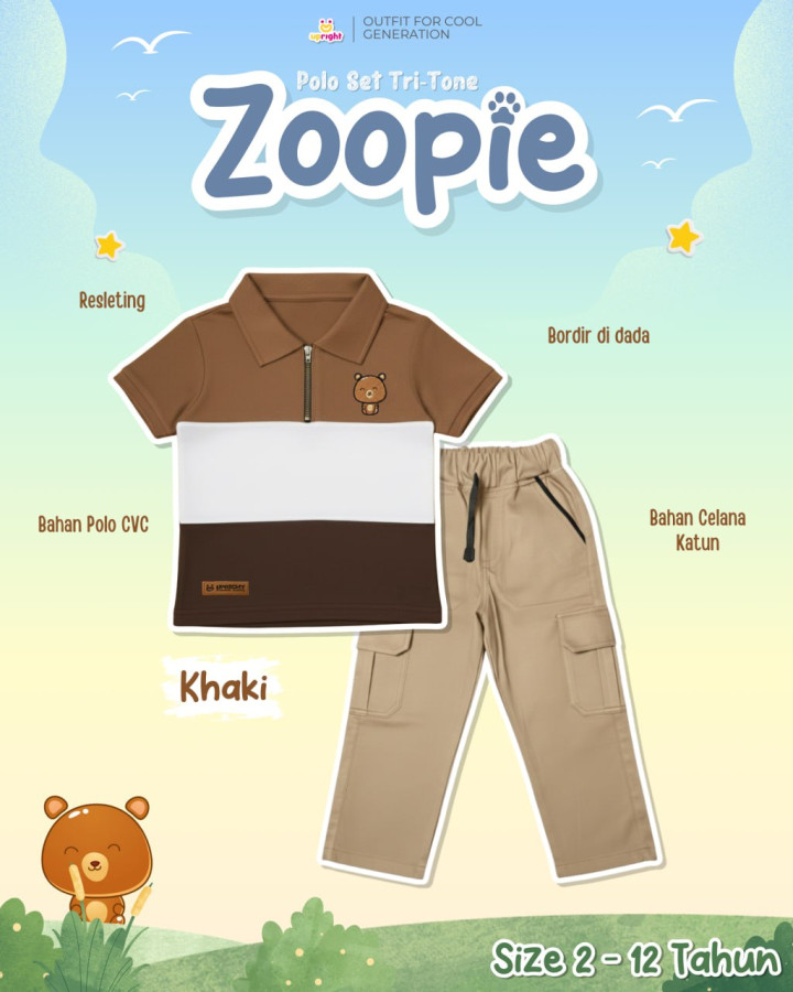 PO POLO SET TRI-TONE ZOOPIE BATCH 2 BY UPRIGHT