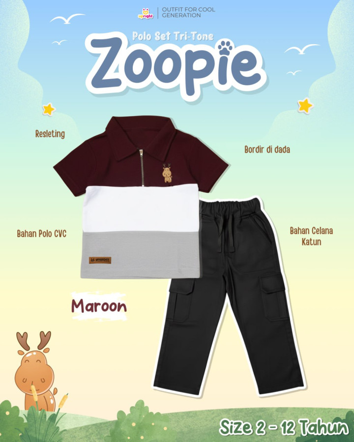 PO POLO SET TRI-TONE ZOOPIE BATCH 2 BY UPRIGHT