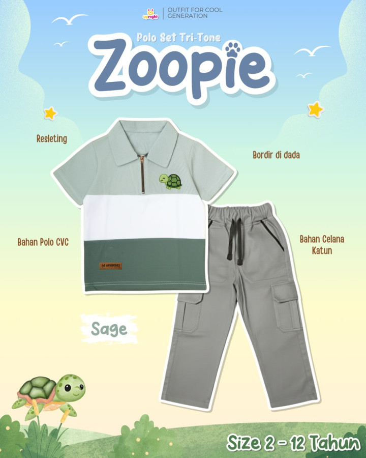 PO POLO SET TRI-TONE ZOOPIE BATCH 2 BY UPRIGHT