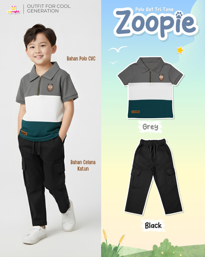 PO POLO SET TRI-TONE ZOOPIE BATCH 2 BY UPRIGHT