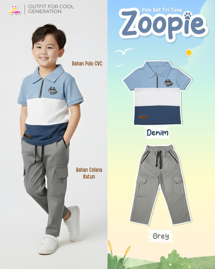 PO POLO SET TRI-TONE ZOOPIE BATCH 2 BY UPRIGHT
