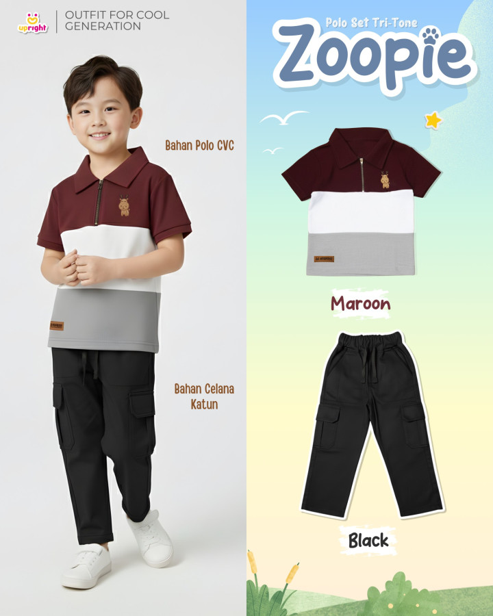 PO POLO SET TRI-TONE ZOOPIE BATCH 2 BY UPRIGHT