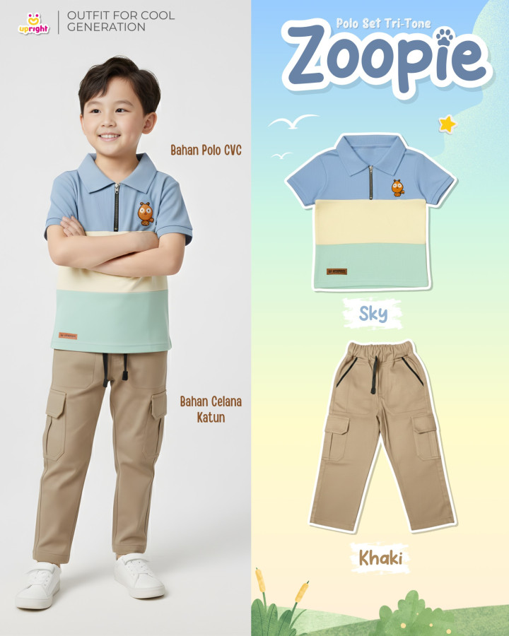 PO POLO SET TRI-TONE ZOOPIE BATCH 2 BY UPRIGHT