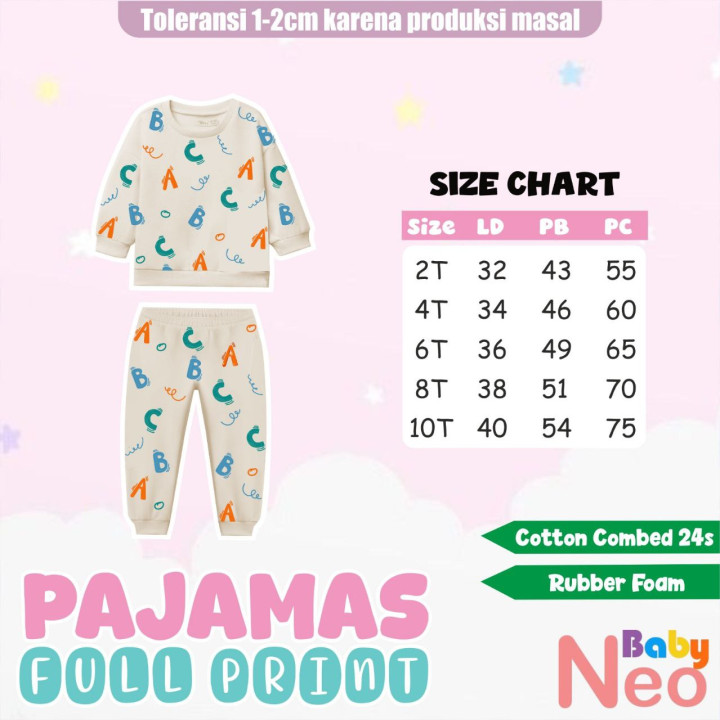 PO PAJAMAS FULL PRINT BY BABYNEO