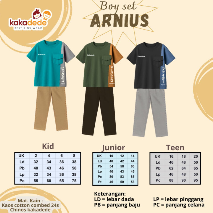 PO BOY SET ARNIUS (KIDS) BY KAKADEDE