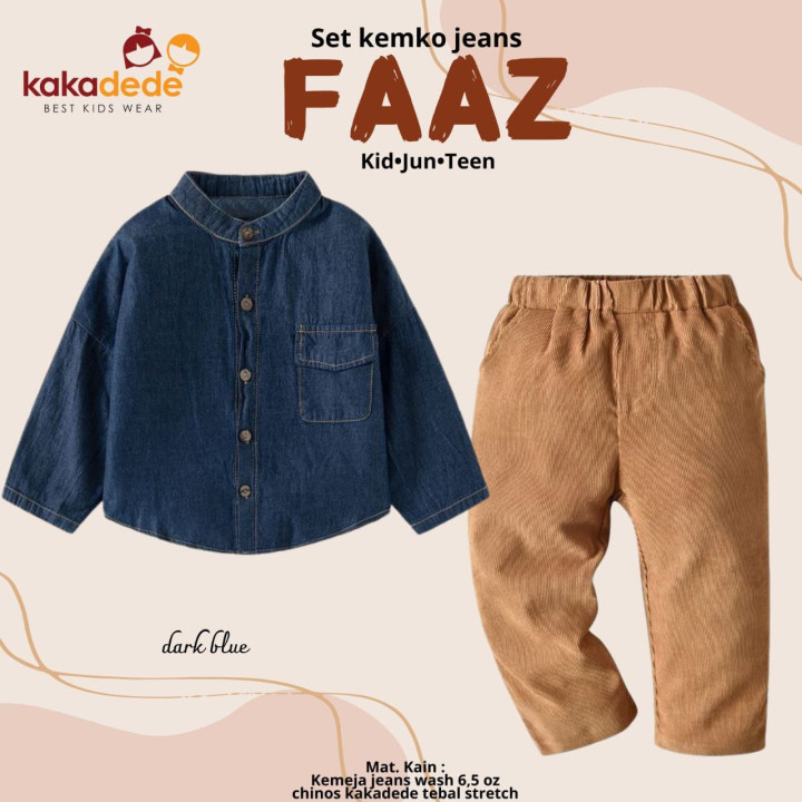 READY STOK SET KEMKO JEANS FAAZ (KIDS & JUN) BY KAKADEDE