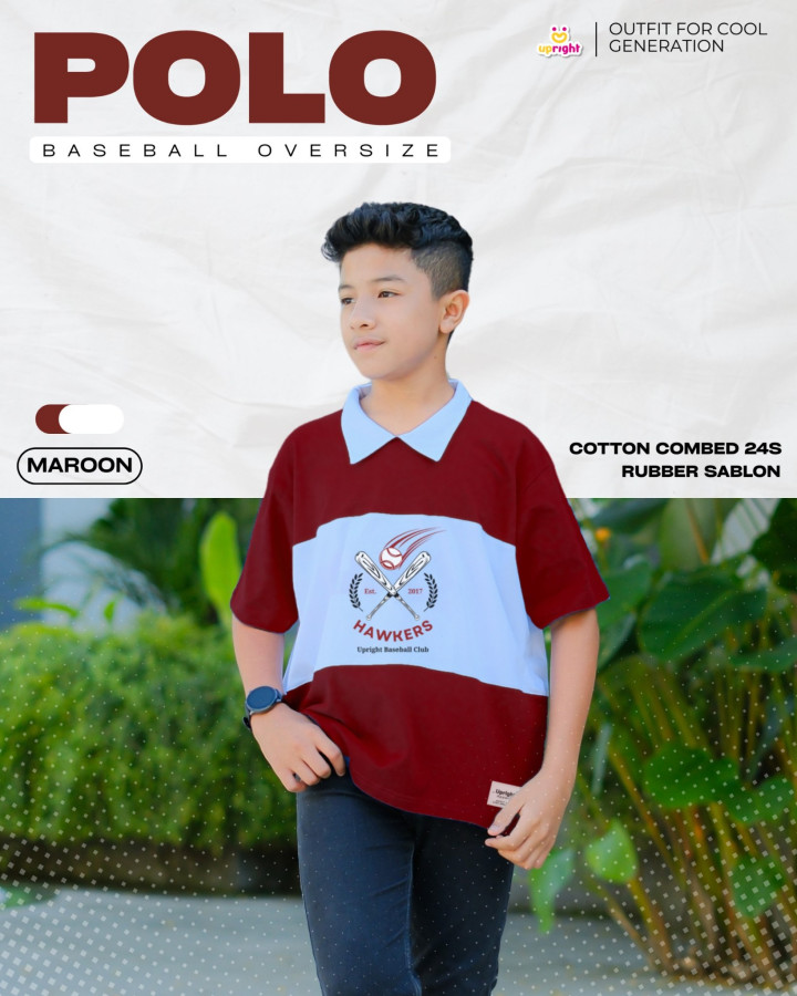PO POLO BASEBALL OVERSIZE BY UPRIGHT KIDS APPAREL