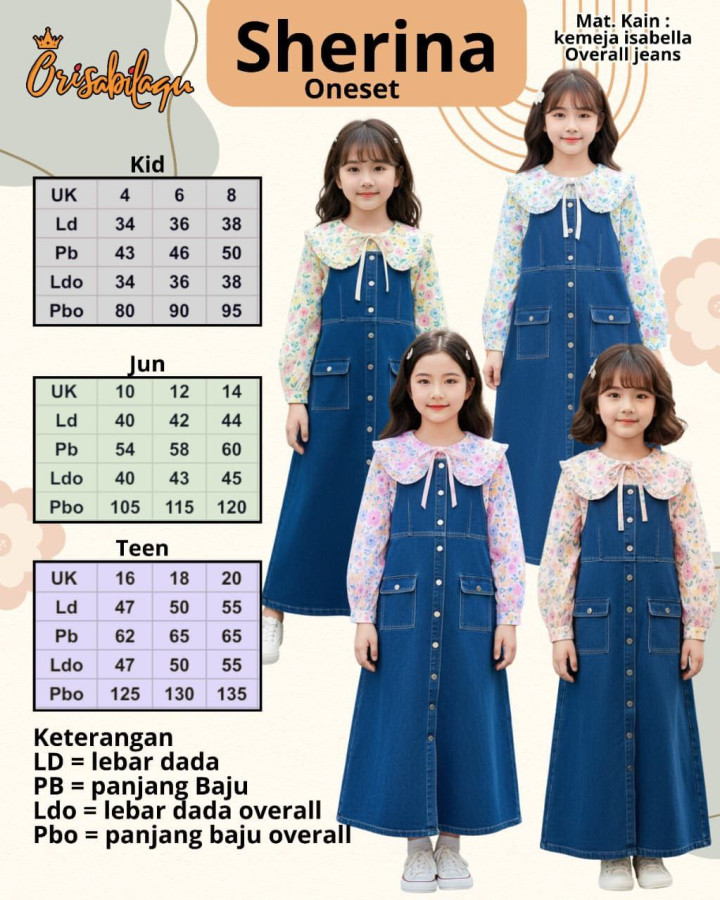 PO SHERINA OVERALL DRESS (KIDS)  BY NOAM