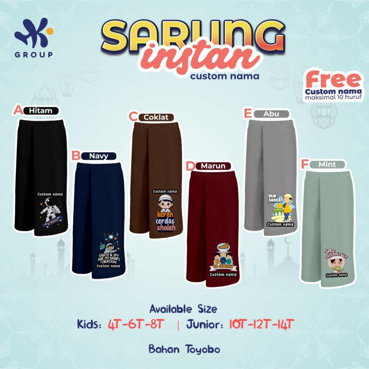 PO SARUNG INSTAN CUSTOM NAMA BY HK GRUP