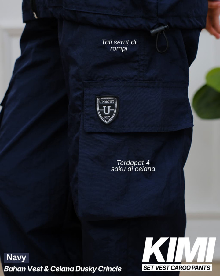 PO KIMI SET VEST CARGO PANTS BY UPRIGHT 
