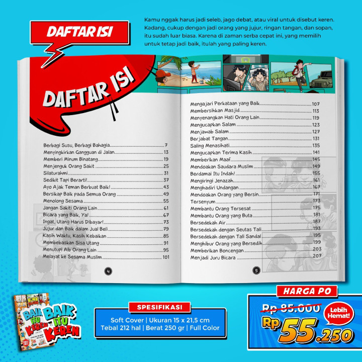 PO BUKU KOMIK TELADAN BAIK ITU KEREN