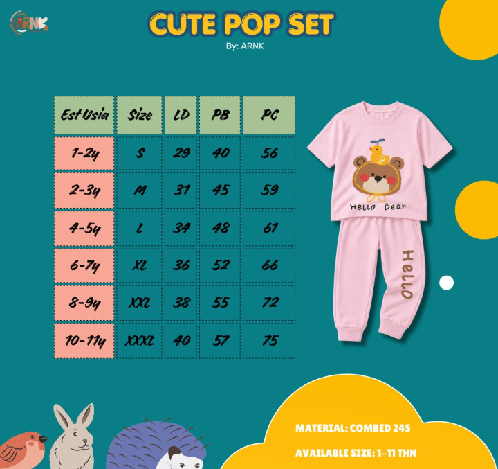 PO CUTE POP SET BY ARNK