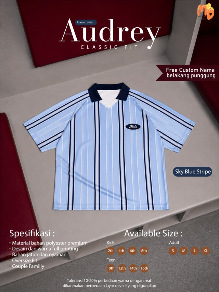 PO TSHIRT JERSEY AUDREY SPORTY CUSTOM NAMA BY MASTER KIDDOS