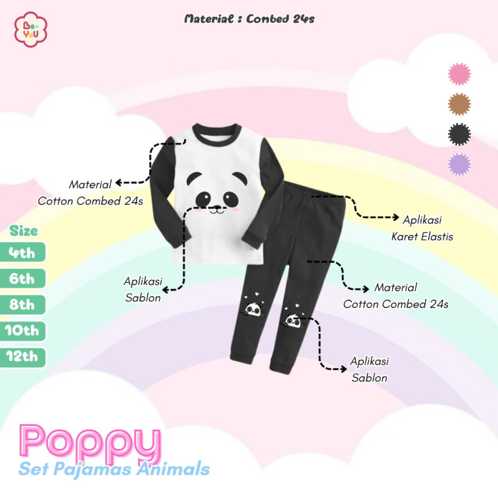 PO POPPY SET PAJAMAS ANIMAL BY BE YOU