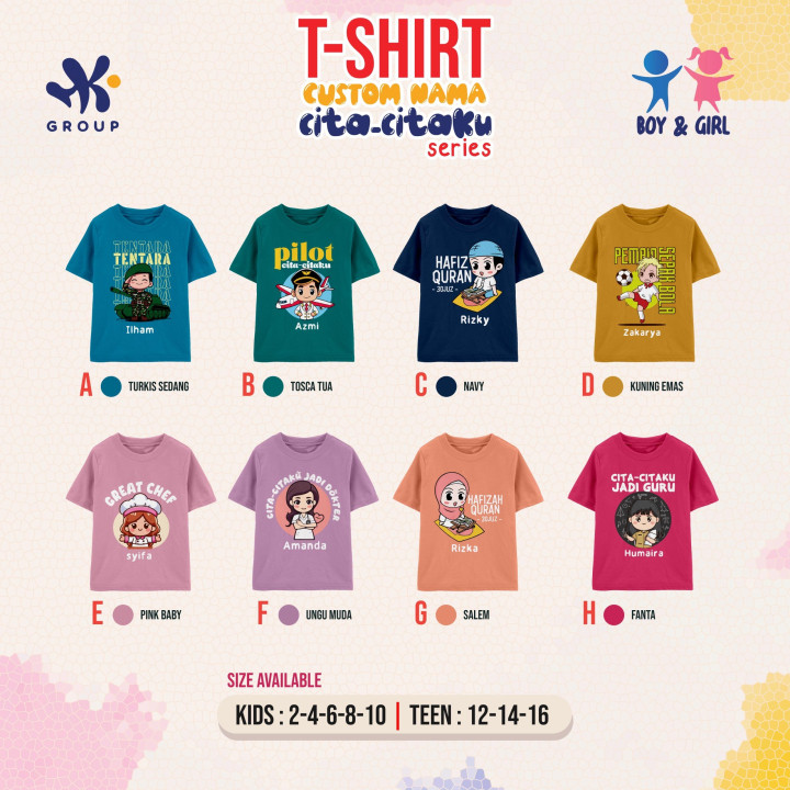  PO T-SHIRT CUSTOM NAMA CITA-CITAKU SERIES BY HK GROUP
