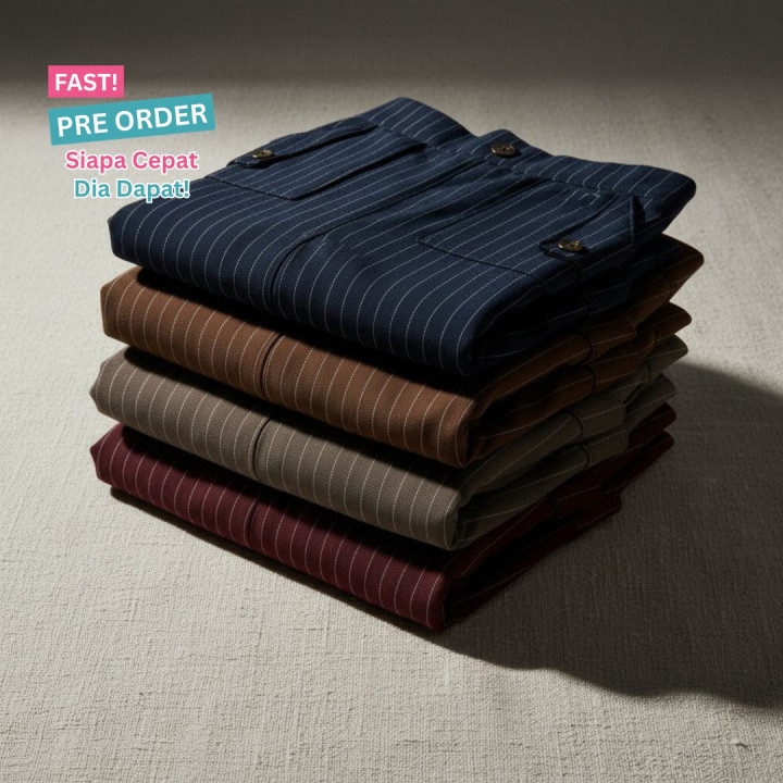 FAST PO STRIPE BUTTON SHORTPANS