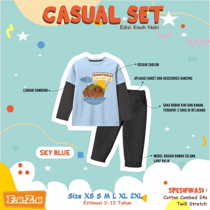 PO CASUAL SET EDISI KISAH NABI BY FAZA