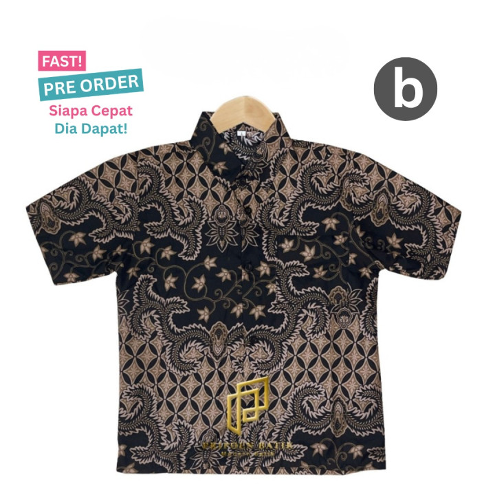 FAST PO AZKA KEMEJA BATIK PENDEK ANAK 