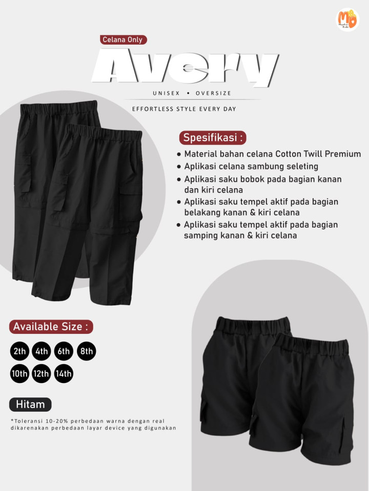 PO AVERY CELANA ONLY BY MASTER KIDDOS