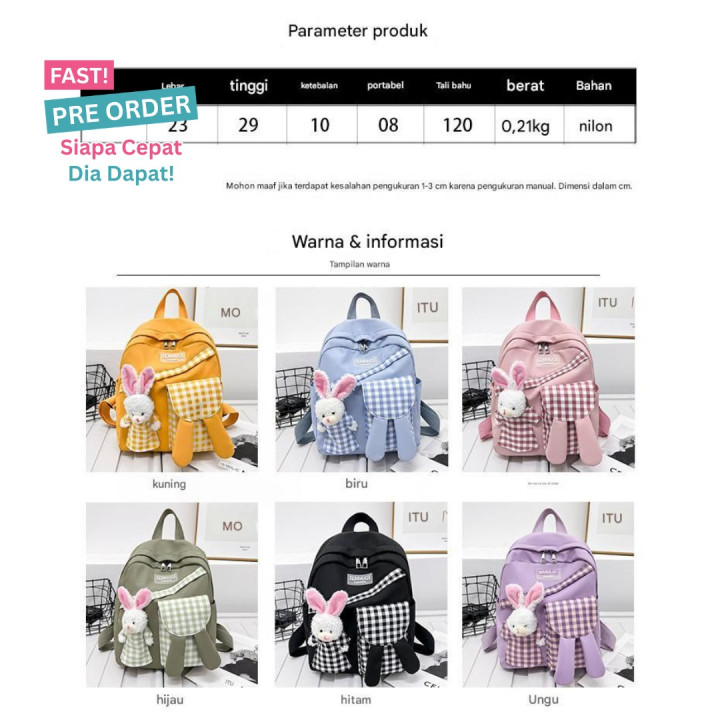 FAST PO BUNNY SQUARE BACKPACK
