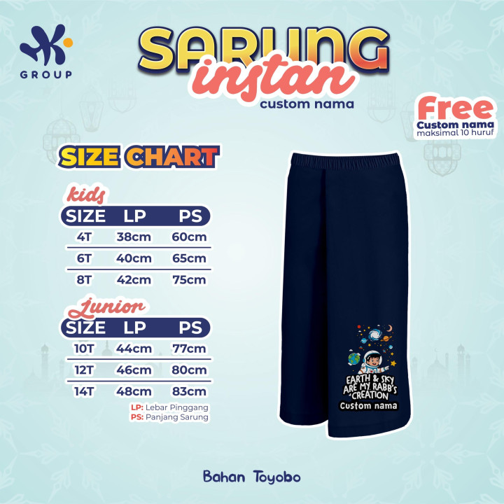PO SARUNG INSTAN CUSTOM NAMA BY HK GRUP