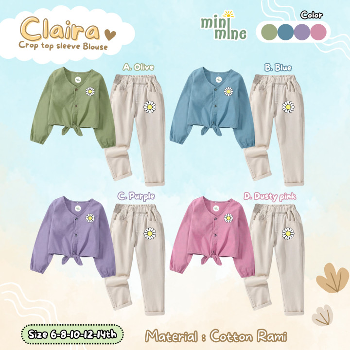 PO CLAIRA CROP TOP SLEVE BLOUSE BY MINIMINE