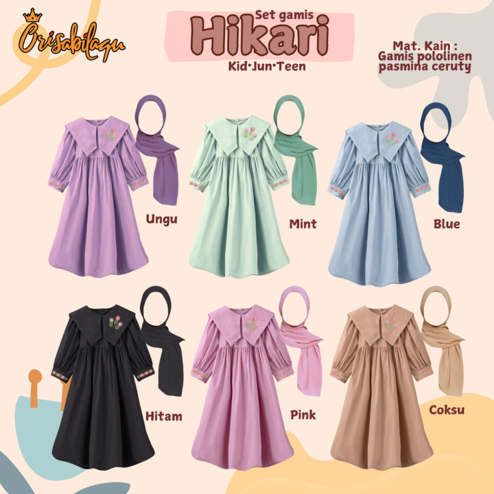 READY STOK SET GAMIS HIKARI JUN BY ORISABILAQU