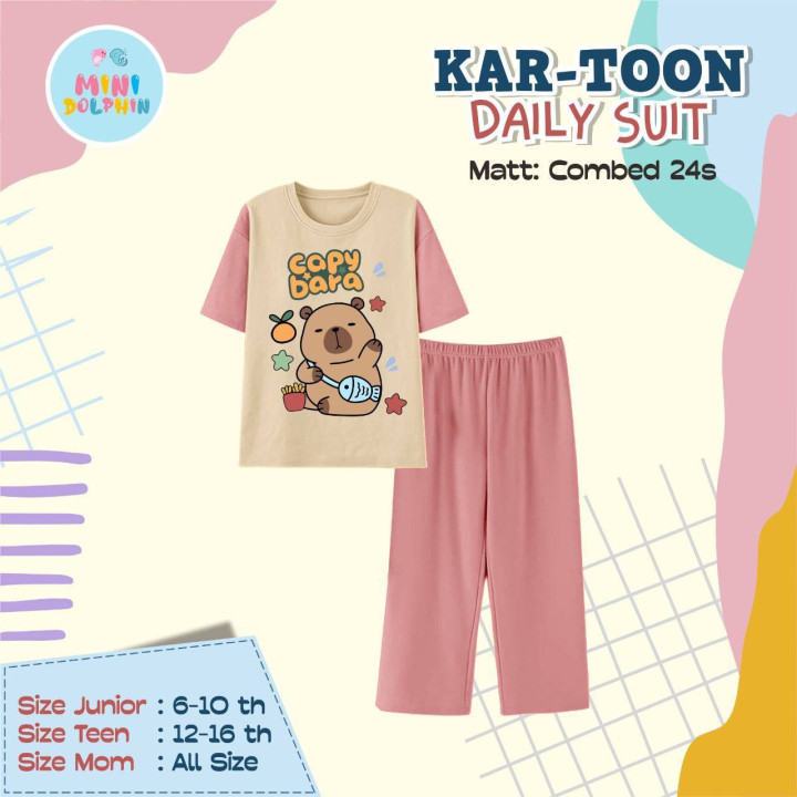 PO KARTOON DAILY SUIT PENDEK (JUN TEEN) BY MINI DOLPHIN