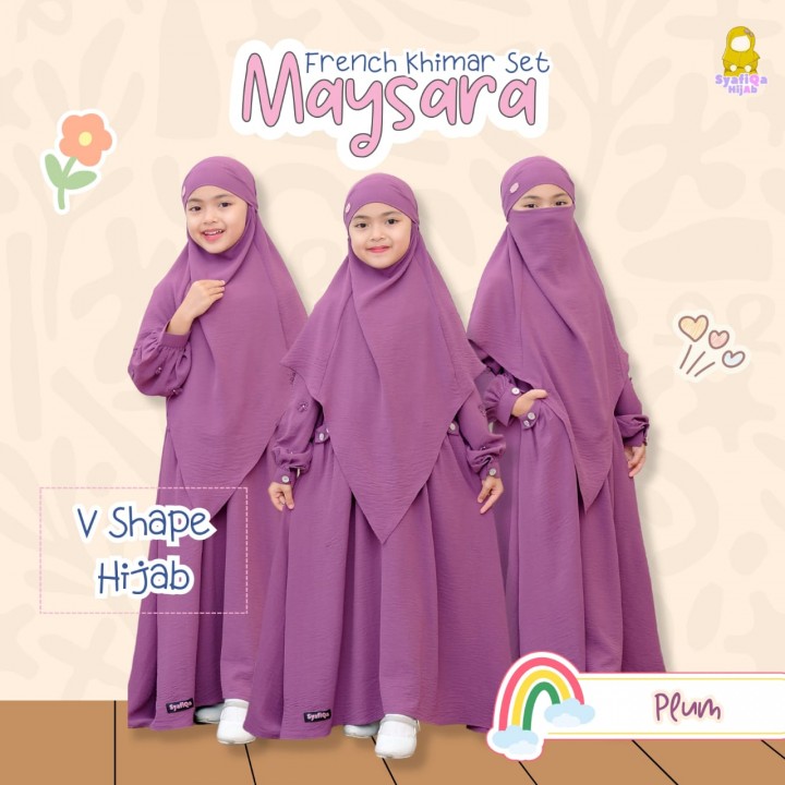 PO FRENCH KHIMAR SET MAYSARA V SHAPE HIJAB BY SYAFIQA