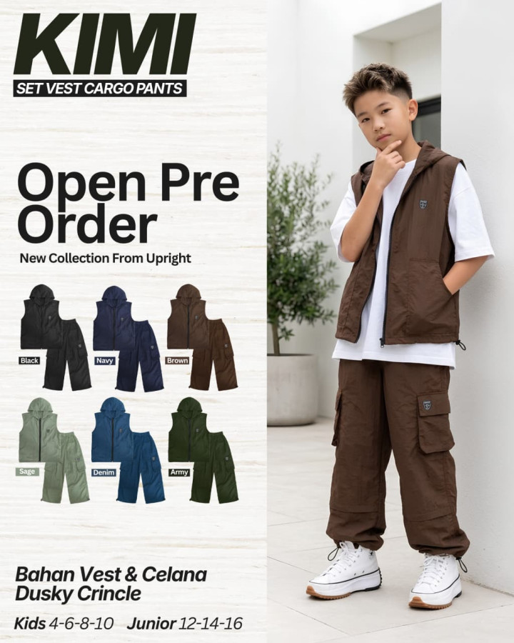 PO KIMI SET VEST CARGO PANTS BY UPRIGHT 