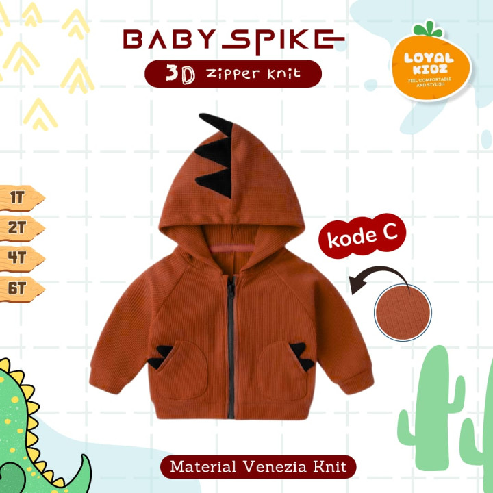 PO BABY SPIKE 3D ZIPPER KNIT BY LOYAL KIDS