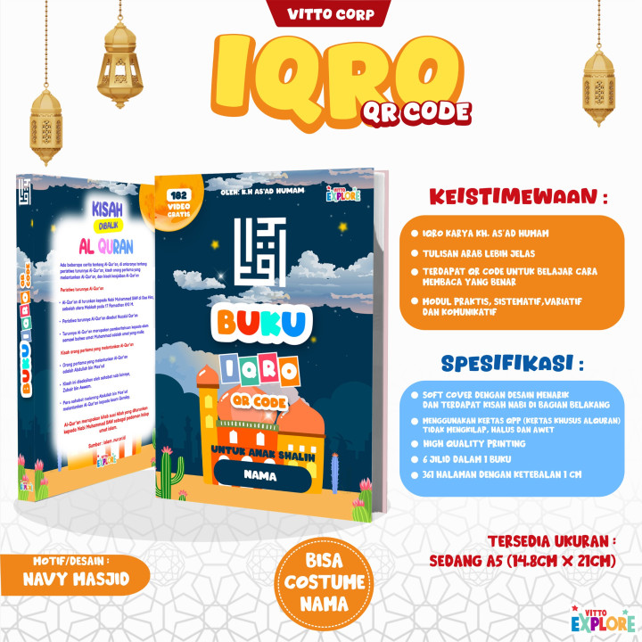 PO BUKU IQRO COSTUME NAMA BY VITTO