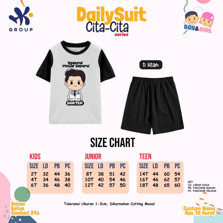 PO DAILY SUIT SET CUSTOM NAMA CITA-CITA SERIES HK GRUP