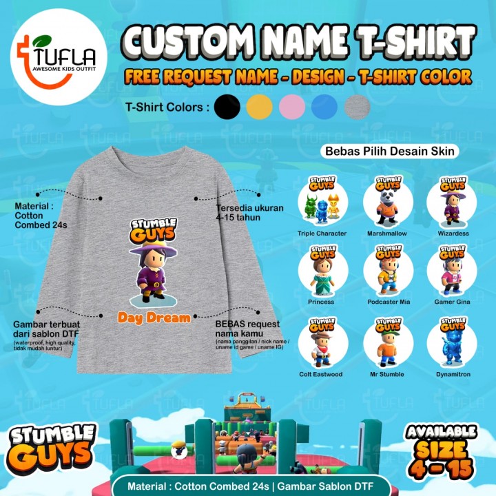 PO CUSTOM NAME T-SHIRT LONG SLEEVE BY TUFLA