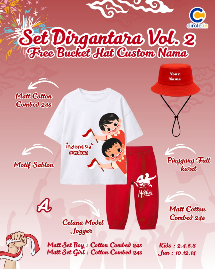 PO SET DIRGANTARA FREE BUCKET HAT CUSTOME NAME VOL 2 BY CIRCLE.IN