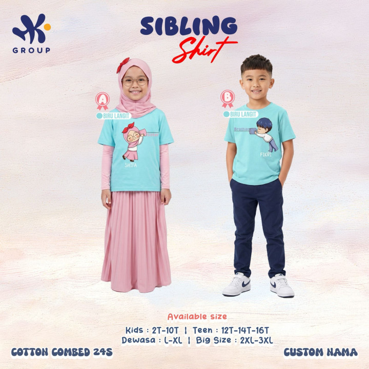 PO SIBLING TSHIRT CUSTOM NAME LENGAN PENDEK BY HK GROUP