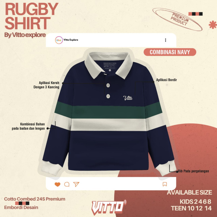 PO BAJU ONLY RUGBY SHIRT BY VITTO