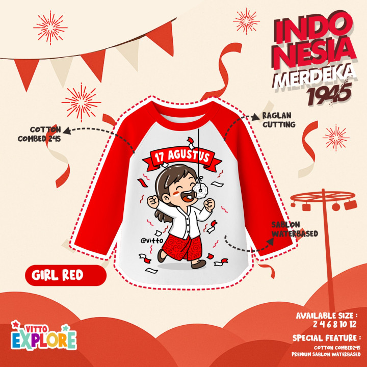 PO T-SHIRT INDONESIA MERDEKA BY VITTO EXPLORE