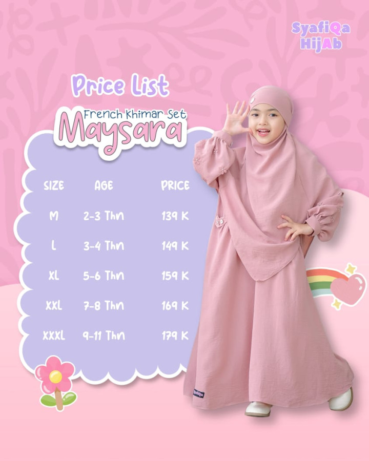 PO FRENCH KHIMAR SET MAYSARA BY SYAFIQA HIJAB