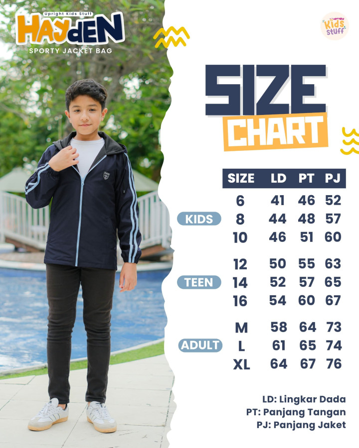 PO TEEN & ADULT HAYDEN SPORTY JACKET BY UPRIGHT BAG BY UPRIGHT