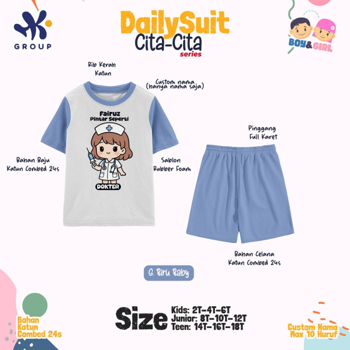 PO DAILY SUIT SET CUSTOM NAMA CITA-CITA SERIES HK GRUP