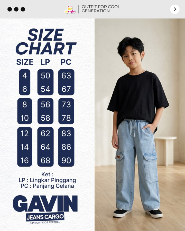 PO GAVIN JEANS CARGO BY UPRIGHT