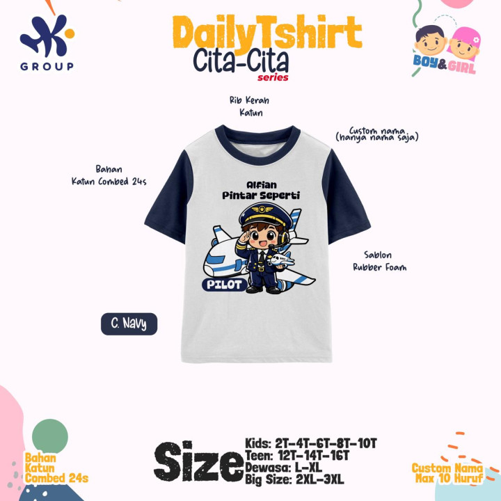 PO DAILY SUIT TSHIRT CUSTOM NAMA CITA-CITA SERIES HK GRUP