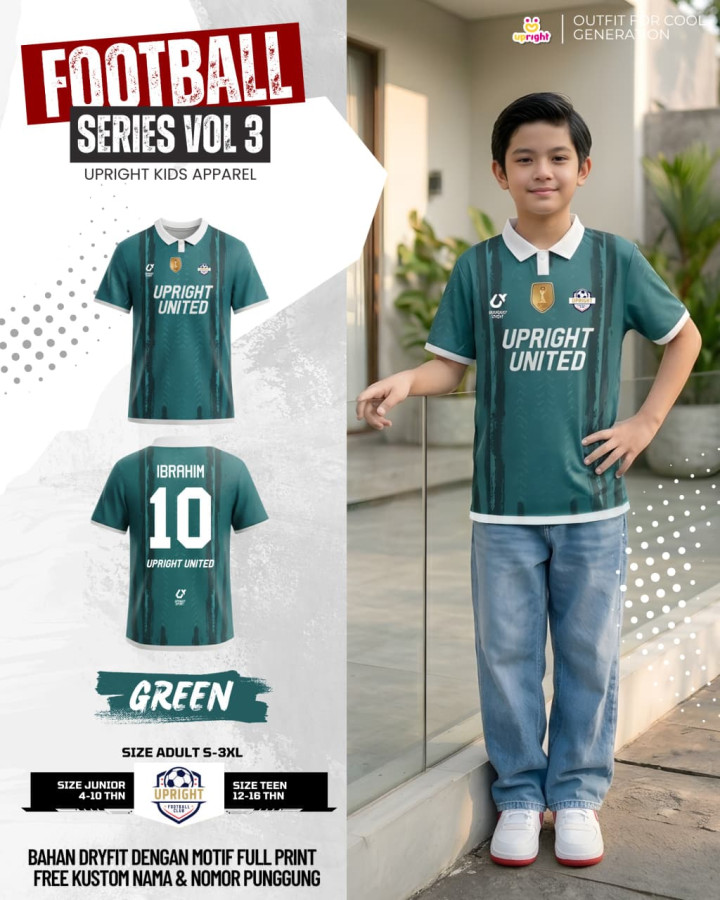 PO FOOTBALL SERIES TSHIRT VOL 3 CUSTOM NAME DAN NO PUNGGUNG BY UPRIGHT