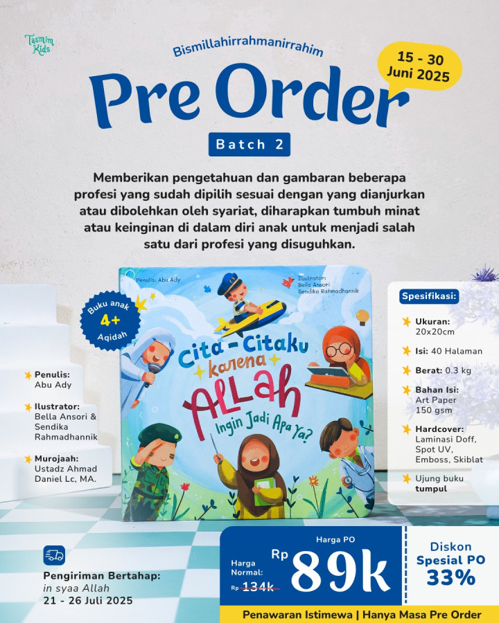PO BUKU CITA-CITAKU KARENA ALLAH BY TASMIM KIDS