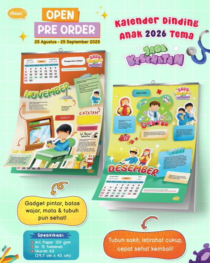 PO KALENDER DINDING ANAK 2026 BY AHLAN